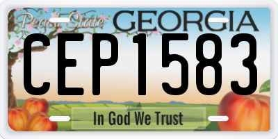 GA license plate CEP1583