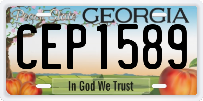 GA license plate CEP1589
