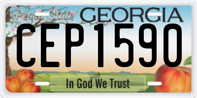 GA license plate CEP1590