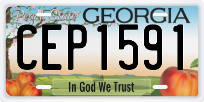 GA license plate CEP1591