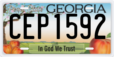 GA license plate CEP1592