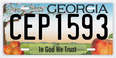 GA license plate CEP1593