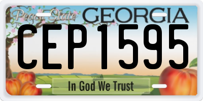 GA license plate CEP1595