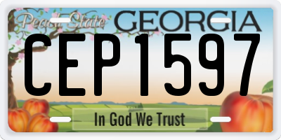 GA license plate CEP1597