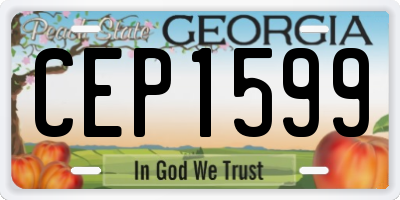 GA license plate CEP1599