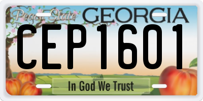 GA license plate CEP1601