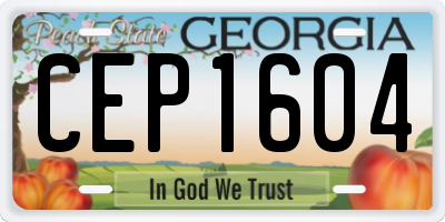 GA license plate CEP1604