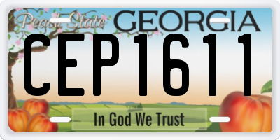 GA license plate CEP1611