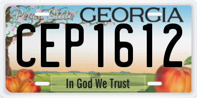 GA license plate CEP1612