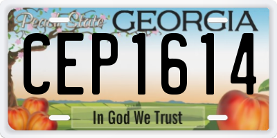 GA license plate CEP1614