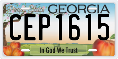 GA license plate CEP1615