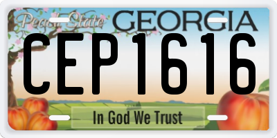 GA license plate CEP1616