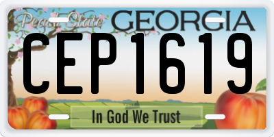 GA license plate CEP1619