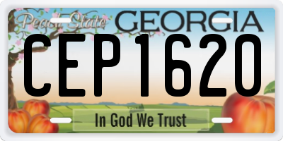 GA license plate CEP1620