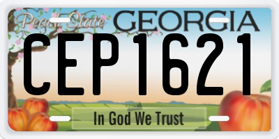 GA license plate CEP1621