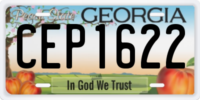 GA license plate CEP1622