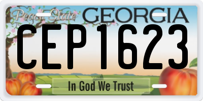 GA license plate CEP1623