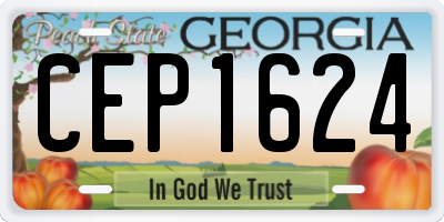 GA license plate CEP1624