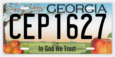 GA license plate CEP1627