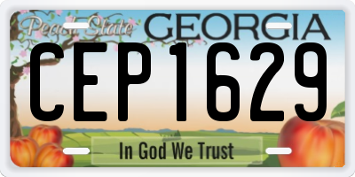 GA license plate CEP1629