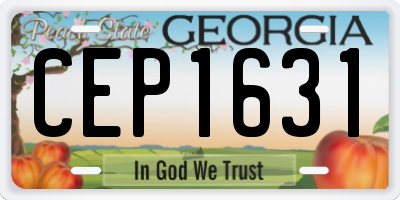 GA license plate CEP1631