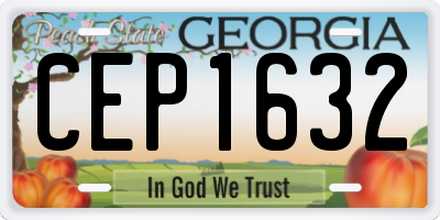 GA license plate CEP1632