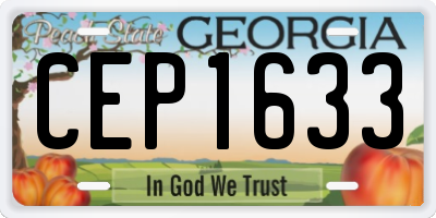 GA license plate CEP1633
