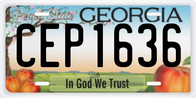 GA license plate CEP1636