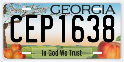 GA license plate CEP1638