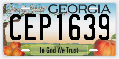 GA license plate CEP1639