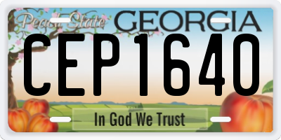 GA license plate CEP1640