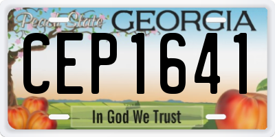 GA license plate CEP1641
