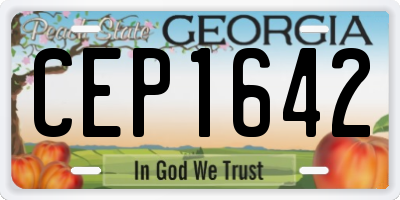 GA license plate CEP1642