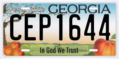 GA license plate CEP1644