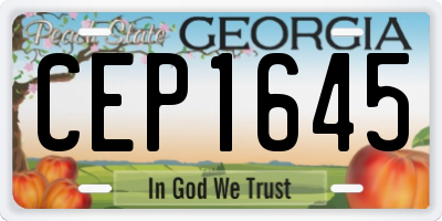 GA license plate CEP1645
