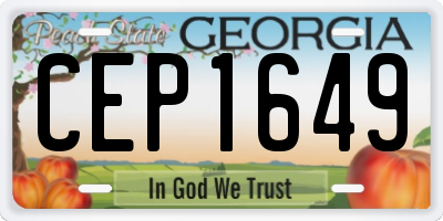 GA license plate CEP1649