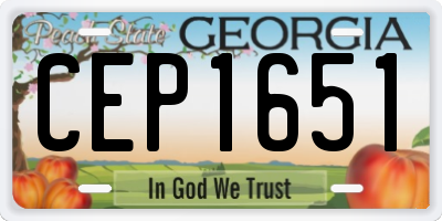 GA license plate CEP1651