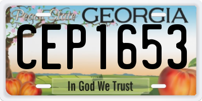 GA license plate CEP1653