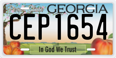 GA license plate CEP1654