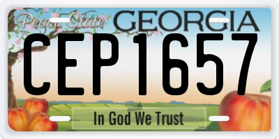 GA license plate CEP1657