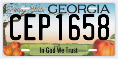 GA license plate CEP1658