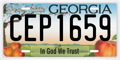 GA license plate CEP1659