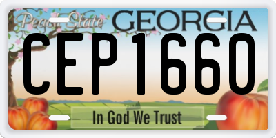 GA license plate CEP1660
