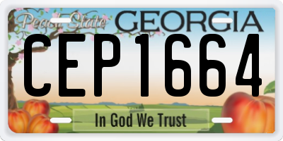 GA license plate CEP1664