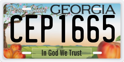 GA license plate CEP1665