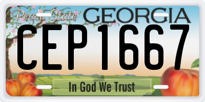 GA license plate CEP1667