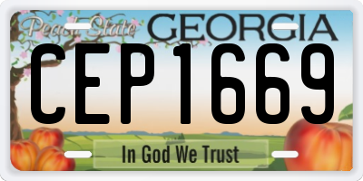 GA license plate CEP1669