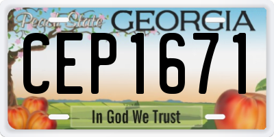GA license plate CEP1671