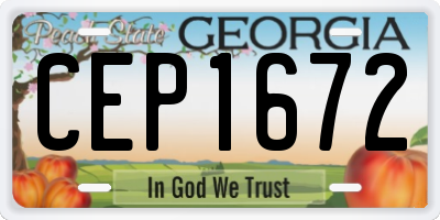 GA license plate CEP1672