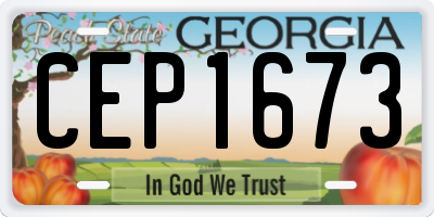 GA license plate CEP1673